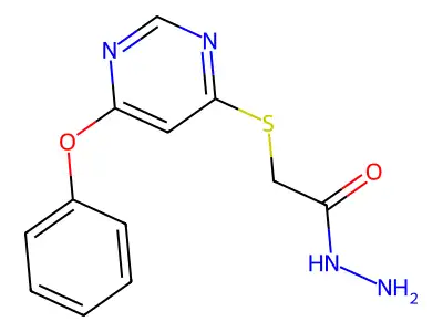 Acetic acid, ((6-phenoxy-4-pyrimidinyl)thio)-, hydrazide structure