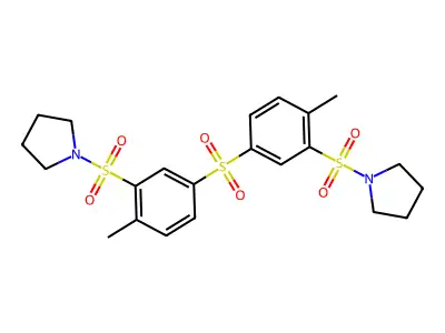 1-[2-methyl-5-(4-methyl-3-pyrrolidin-1-ylsulfonylphenyl)sulfonylphenyl]sulfonylpyrrolidine structure