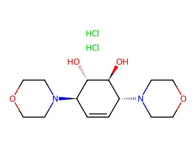 4-Cyclohexene-1,2-diol, 3,6-di-4-morpholinyl-, dihydrochloride, (1-alpha,2-beta,3-alpha,6-beta)- structure