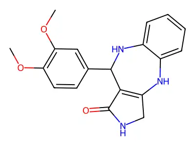 10-(3,4-Dimethoxyphenyl)-3,4,9,10-tetrahydropyrrolo(3,4-b)(1,5)benzodiazepin-1(2H)-one structure