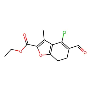 Ethyl 4-chloro-5-formyl-3-methyl-6,7-dihydro-1-benzofuran-2-carboxylate structure