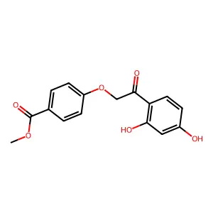 Benzoic acid, 4-(2-(2,4-dihydroxyphenyl)-2-oxoethoxy)-, methyl ester structure