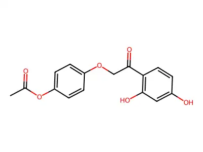Ethanone, 2-(4-(acetyloxy)phenoxy)-1-(2,4-dihydroxyphenyl)- structure