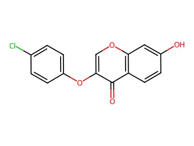 4H-1-Benzopyran-4-one, 3-(4-chlorophenoxy)-7-hydroxy- structure