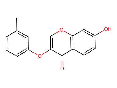 4H-1-Benzopyran-4-one, 7-hydroxy-3-(3-methylphenoxy)- structure