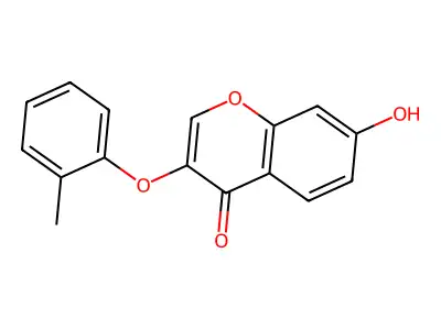 4H-1-Benzopyran-4-one, 7-hydroxy-3-(2-methylphenoxy)- structure