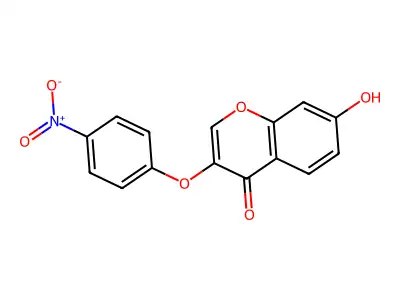 4H-1-Benzopyran-4-one, 7-hydroxy-3-(4-nitrophenoxy)- structure