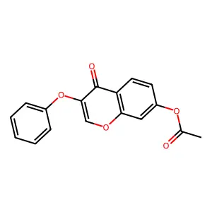 4H-1-Benzopyran-4-one, 7-(acetyloxy)-3-phenoxy- structure