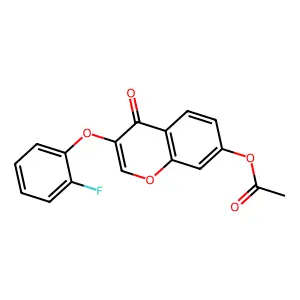 4H-1-Benzopyran-4-one, 7-(acetyloxy)-3-(2-fluorophenoxy)- structure