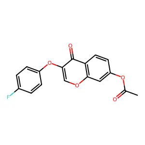 4H-1-Benzopyran-4-one, 7-(acetyloxy)-3-(4-fluorophenoxy)- structure