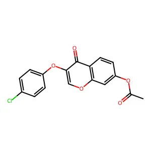 4H-1-Benzopyran-4-one, 7-(acetyloxy)-3-(4-chlorophenoxy)- structure