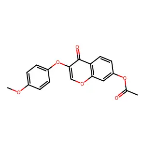 4H-1-Benzopyran-4-one, 7-(acetyloxy)-3-(4-methoxyphenoxy)- structure