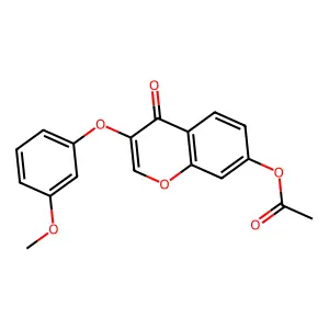4H-1-Benzopyran-4-one, 7-(acetyloxy)-3-(3-methoxyphenoxy)- structure