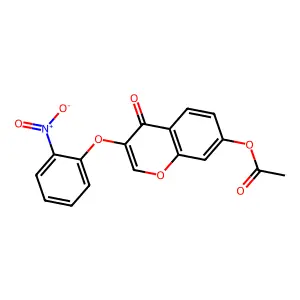 4H-1-Benzopyran-4-one, 7-(acetyloxy)-3-(2-nitrophenoxy)- structure