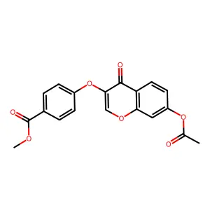 Benzoic acid, 4-((7-(acetyloxy)-4-oxo-4H-1-benzopyran-3-yl)-oxy)-, methyl ester structure