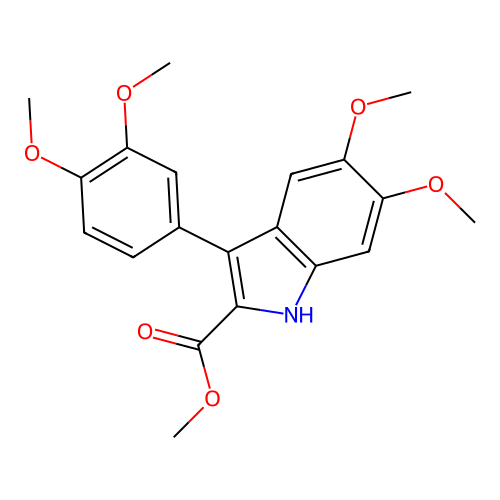 Methyl 3-(3,4-dimethoxyphenyl)-5,6-dimethoxy-1H-indole-2-carboxylate structure