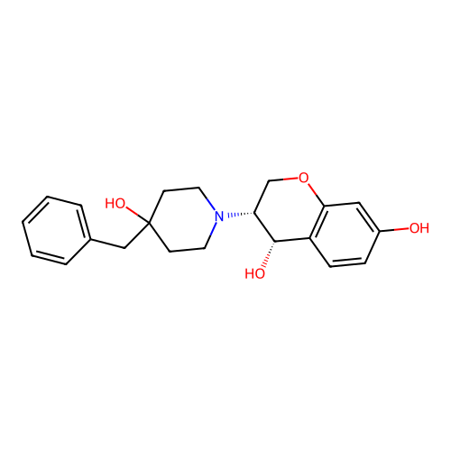 (3R,4S)-Rel-3,4-dihydro-3-(4-hydroxy-4-(phenylmethyl)-1-piperidinyl)-2H-1-benzopyran-4,7-diol structure