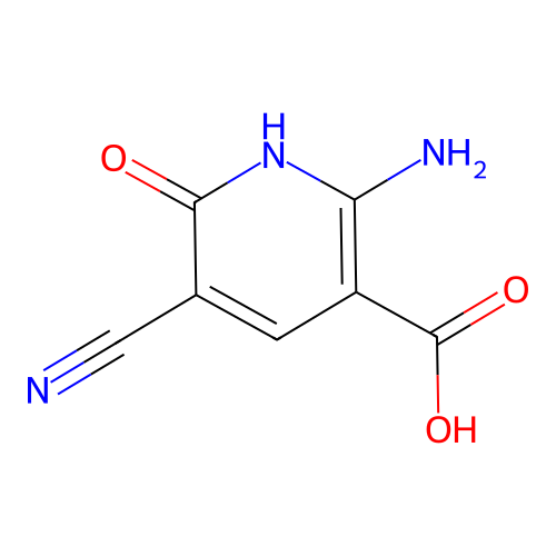 2-Amino-5-cyano-6-oxo-1,6-dihydropyridine-3-carboxylic acid structure