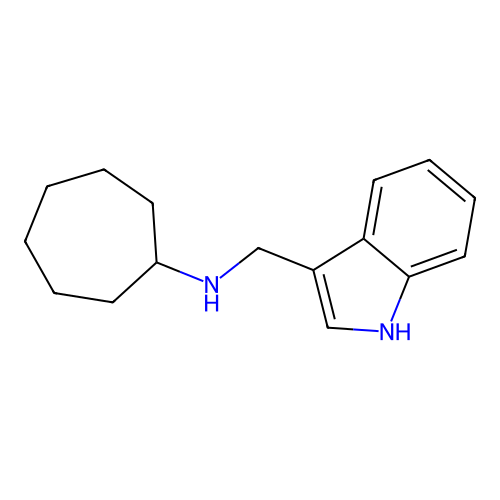 N-(1H-indol-3-ylmethyl)cycloheptanamine structure