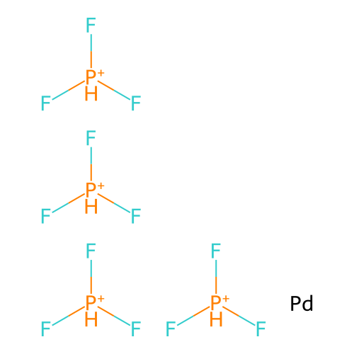 Palladium tetrakis(phosphorus trifluoride)- structure