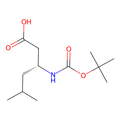 (R)-3-((tert-Butoxycarbonyl)amino)-5-methylhexanoic acid structure