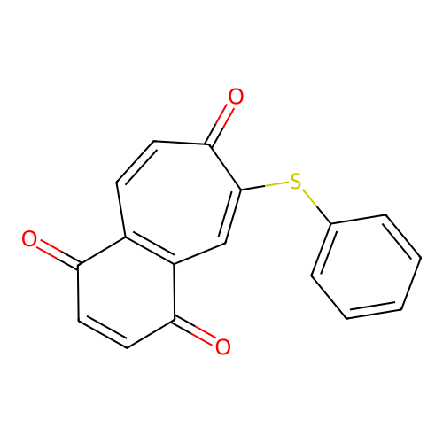 6-Phenylsulfanylbenzo[7]annulene-1,4,7-trione structure