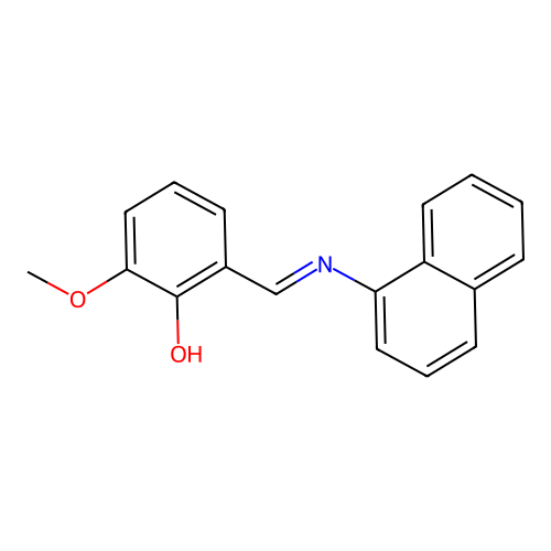 2-methoxy-6-[(E)-(naphthalen-1-ylimino)methyl]phenol structure