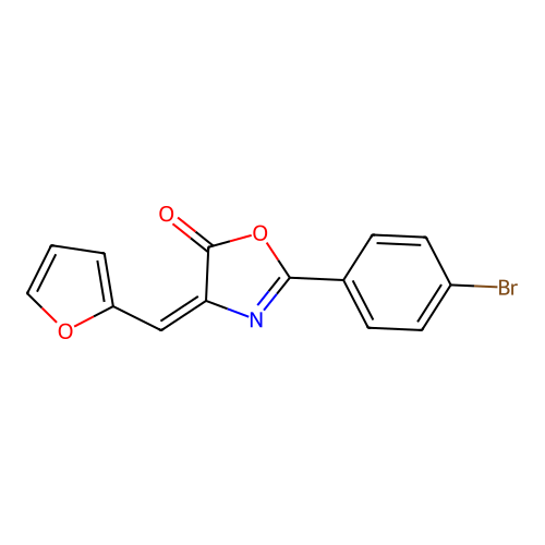 (E)-2-(4-bromophenyl)-4-(furan-2-ylmethylene)oxazol-5(4H)-one structure