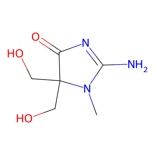 2-Amino-5,5-bis-hydroxymethyl-1-methyl-1,5-dihydro-imidazol-4-one structure