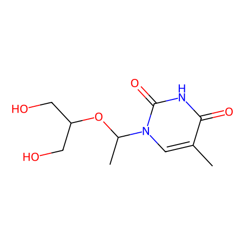 1-[1-[2-Hydroxy-1-(hydroxymethyl)ethoxy]ethyl]-5-methyl-pyrimidine-2,4-dione structure