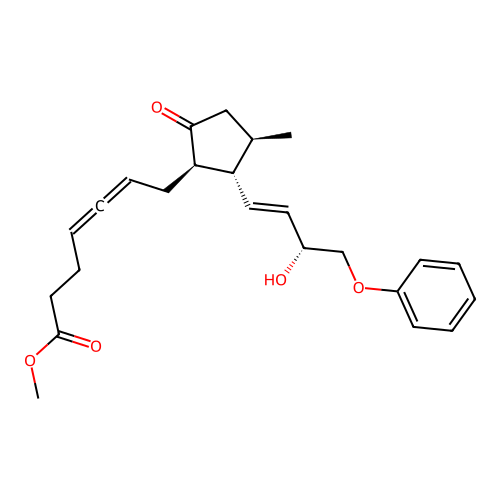 Methyl-7-(3-methyl-2-(3-hydroxy-4-phenoxy-1-butenyl)-5-oxocyclopentyl)-4,5-heptadienoate structure