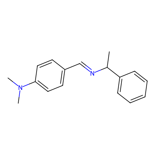 N,N-dimethyl-4-(1-phenylethyliminomethyl)aniline structure