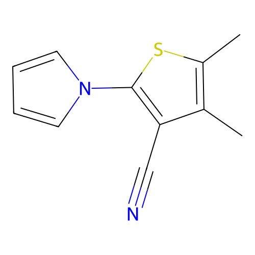 4,5-Dimethyl-2-(1H-pyrrol-1-yl)thiophene-3-carbonitrile structure