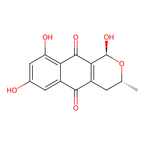 (1S,3R)-1,7,9-Trihydroxy-3-methyl-3,4-dihydro-1H-benzo[g]isochromene-5,10-dione structure