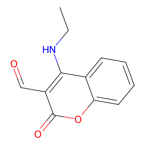 4-(Ethylamino)-2-oxochromene-3-carbaldehyde structure