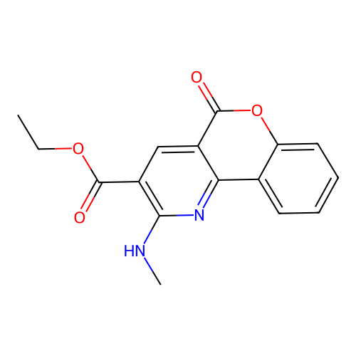 Ethyl 2-(methylamino)-5-oxochromeno[4,3-b]pyridine-3-carboxylate structure