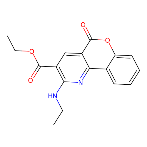 ethyl 2-(ethylamino)-5-oxo-5H-chromeno[4,3-b]pyridine-3-carboxylate structure