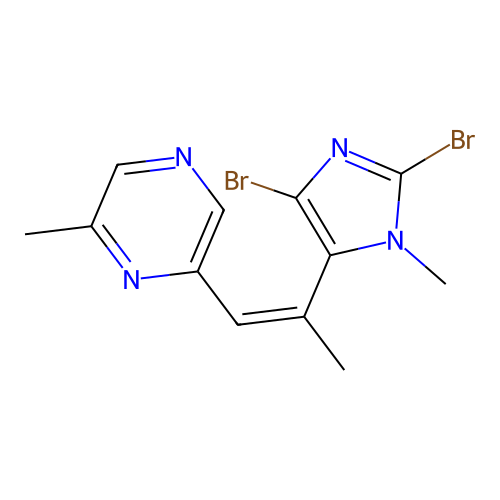 Pyrazine, 2-(2-(2,4-dibromo-1-methyl-1H-imidazol-5-yl)-1-propenyl)-6-methyl-, (Z)- structure