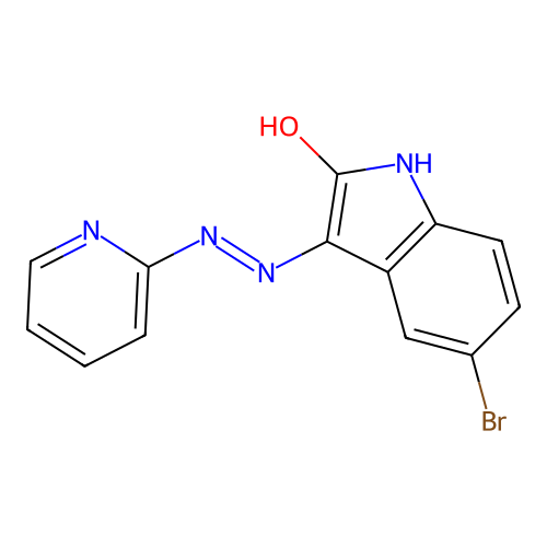 5-bromo-1H-indole-2,3-dione 3-(2-pyridinylhydrazone) structure
