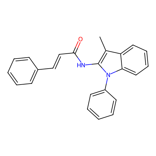 2-Propenamide, N-(3-methyl-1-phenyl-1H-indol-2-yl)-3-phenyl- structure