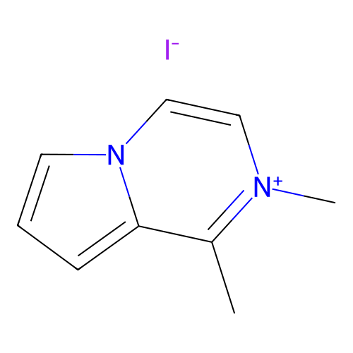 1,2-Dimethylpyrrolo[1,2-A]pyrazin-2-ium iodide structure