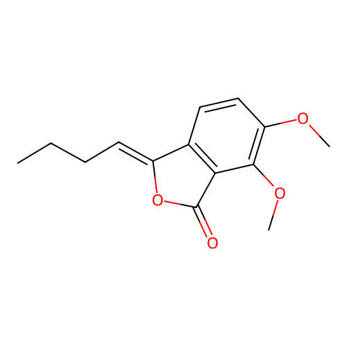 (3Z)-3-butylidene-6,7-dimethoxy-2-benzofuran-1-one structure