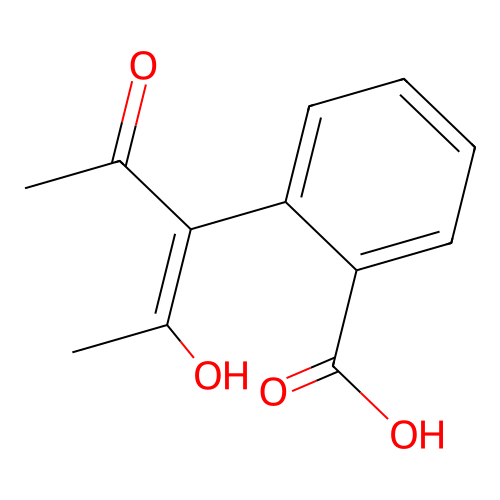 2-(2-Hydroxy-4-oxopent-2-en-3-yl)benzoic acid structure