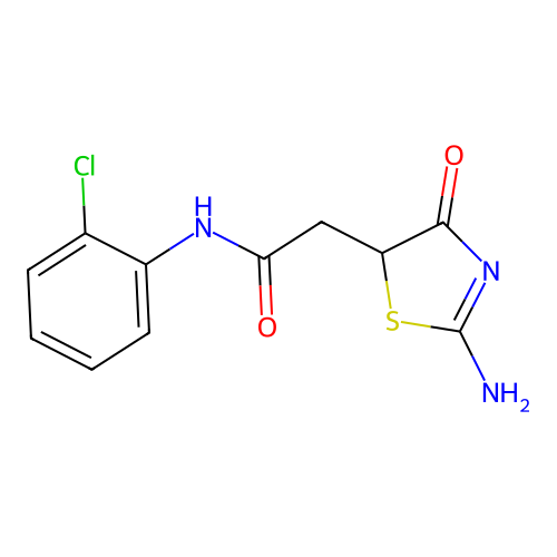 N-(2-Chloro-phenyl)-2-(2-imino-4-oxo-thiazolidin-5-yl)-acetamide structure