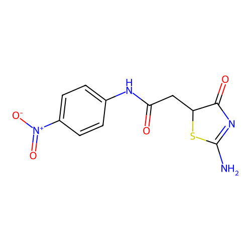 2-(2-amino-4-oxo-1,3-thiazol-5-yl)-N-(4-nitrophenyl)acetamide structure