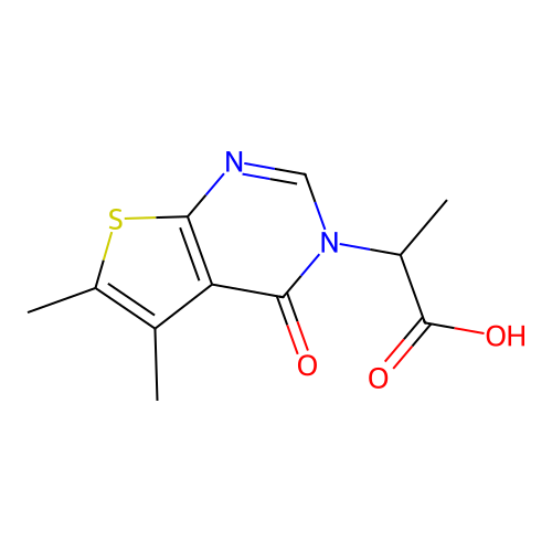 2-(5,6-Dimethyl-4-oxothieno[2,3-d]pyrimidin-3(4H)-yl)propanoic acid structure