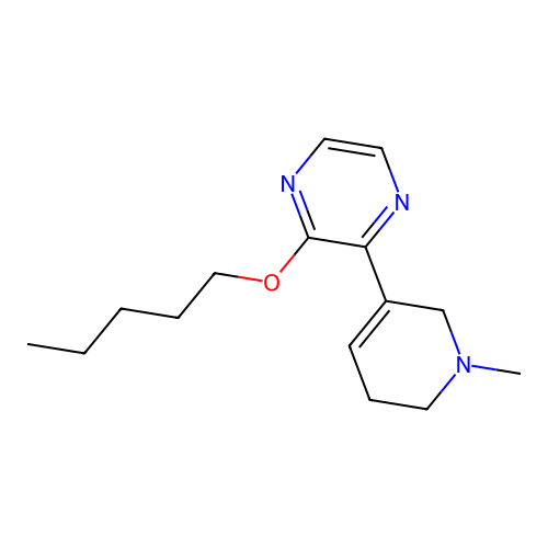 2-(1-Methyl-1,2,5,6-tetrahydro-pyridin-3-yl)-3-pentyloxy-pyrazine structure