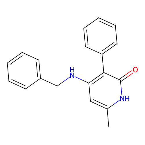 4-(benzylamino)-6-methyl-3-phenyl-1H-pyridin-2-one structure