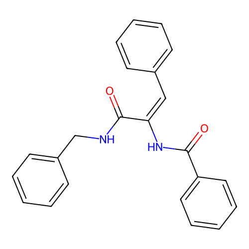 (2E)-N-benzyl-3-phenyl-2-(phenylformamido)prop-2-enamide structure