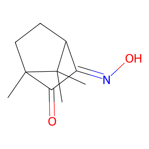 (3E)-1,7,7-Trimethylbicyclo[2.2.1]heptane-2,3-dione 3-oxime structure